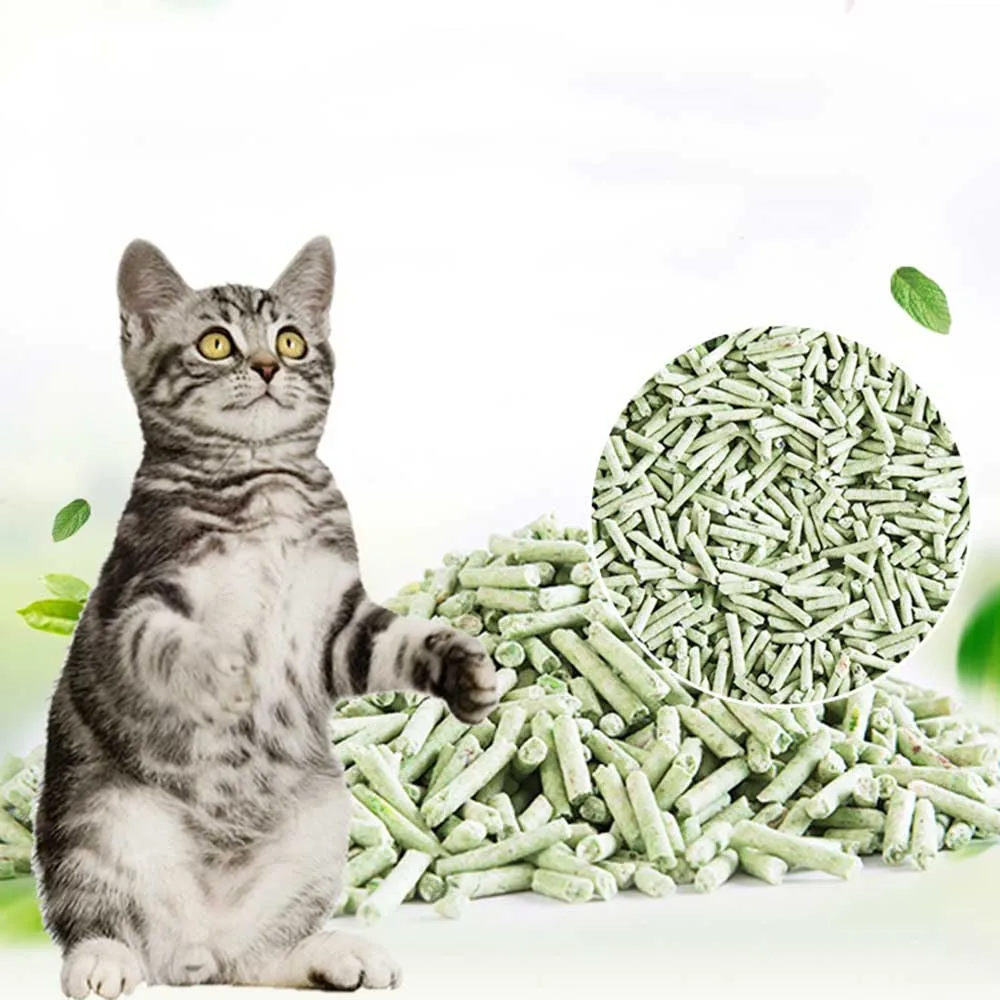 

Tofu cat litter Green tea flavor 1KG high efficiency group dust free water absorption deodorant cat house