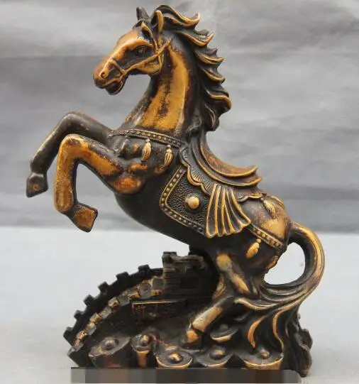 

S02464 10 China Bronze Copper Home Decoration Great Wall Yuanbao Weath War Horse Statue B0403
