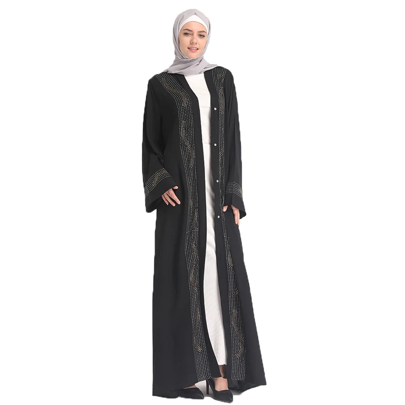 Мусульманский наряд abaya арабские женские шифоновые бриллианты платья-кафтаны женский длинный кардиган Caftan без шарфа