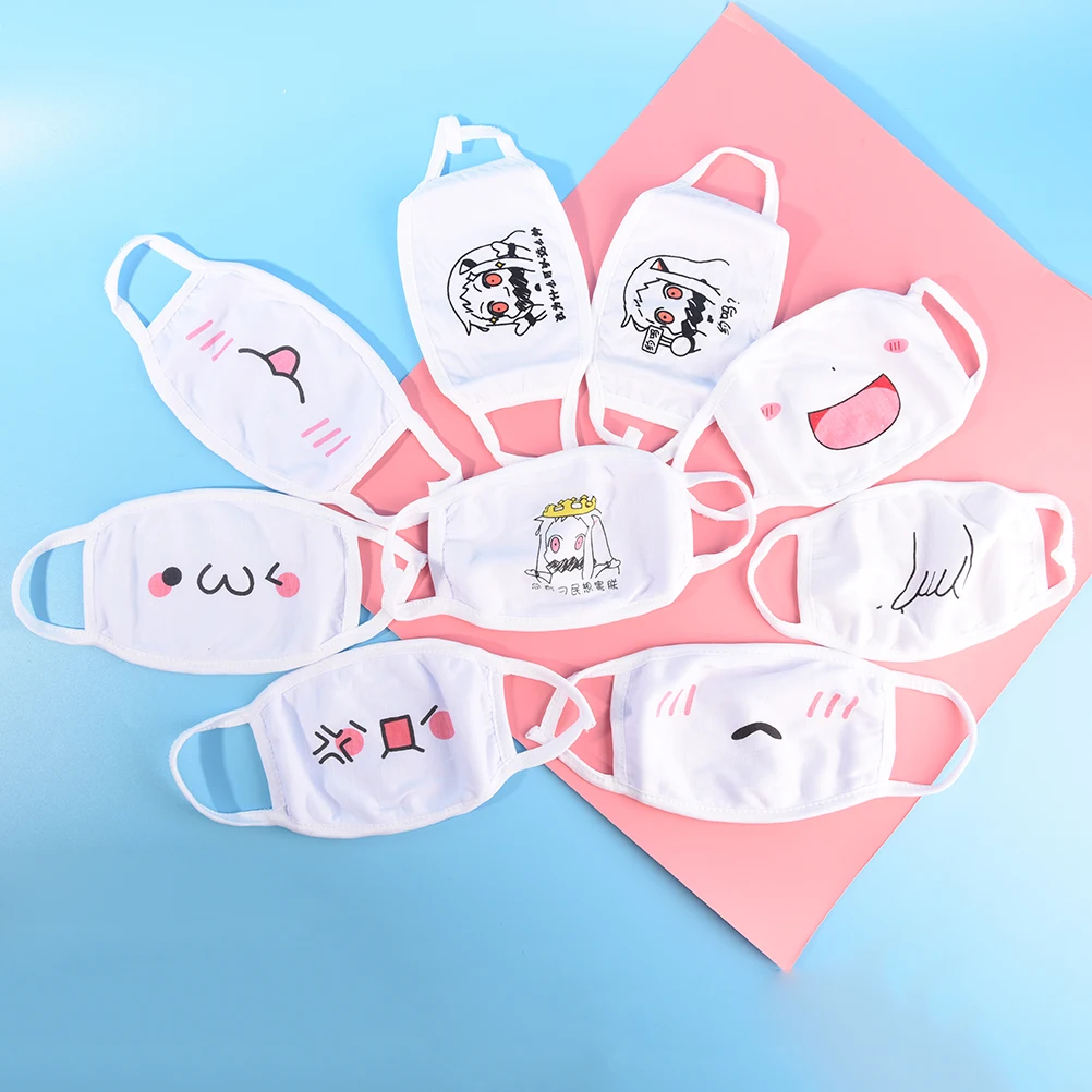 

1Pc Chic Anti Dust Mask Emotiction Masque Kpop Masks Kpop Cotton Cute Anime Cartoon Mouth Muffle Mouth Mask Face Mask