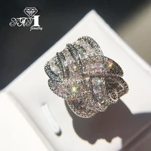 Ювелирные изделия yayi Мода Принцесса огранка 5,5 карат белый циркон серебряный цвет обручальные кольца с сердцем вечерние кольца Подарки