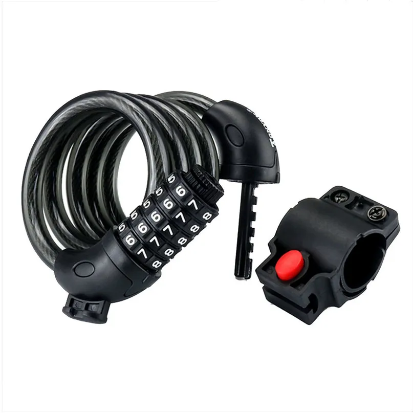 Bike Lock High Security 5 Digit Resettable Combination Coiling Cable Lock Best (4)