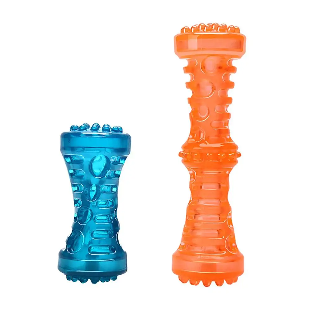

2PCS Squeak Dog Chew Bone Toy For Small Large Dogs Training chew toys strong Bite-Resistant dog bone rubber pet toy