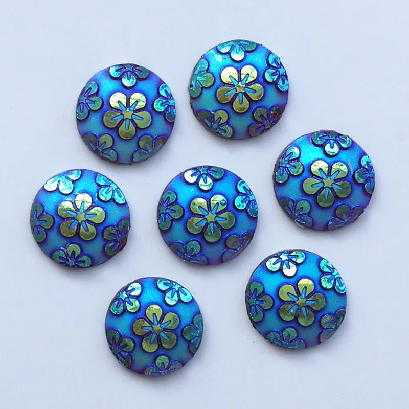 

30 pcs/lot Round beads Resin Diameter 12mm Cabochon Domes Flat back DIY Jewelry Finding Pendant Settings E2073