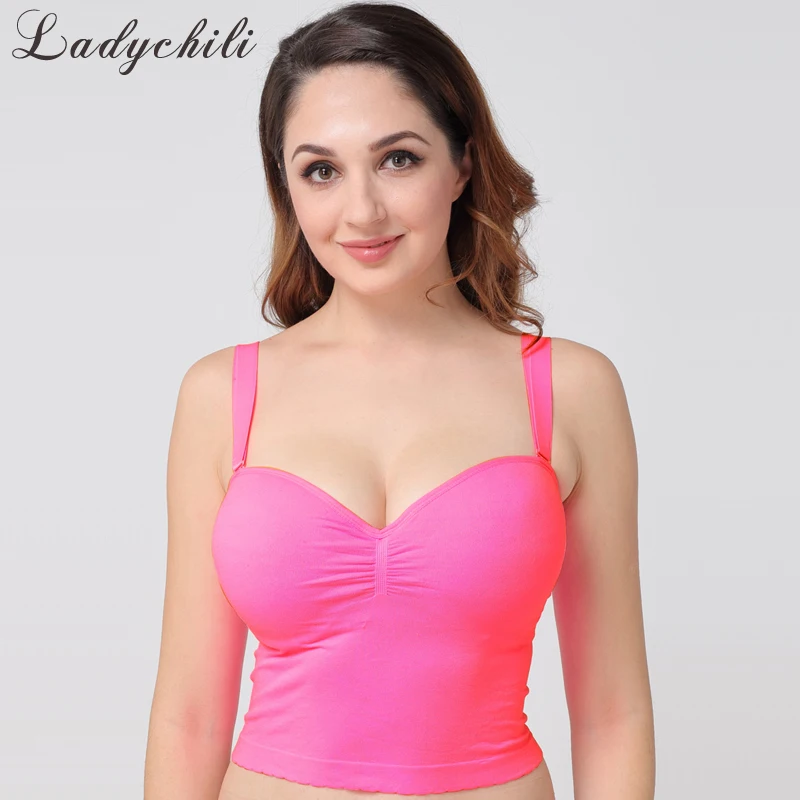 Ladychili Women Intimates Rose Color Half Cup Strapless Padded Bralette Large Size Bra Tube