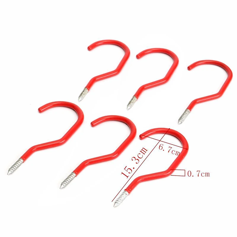 Durable 6pcs/set Screw-In Storage Hooks Heavy Duty Hanging Hooks Bicycle Bike Multifunctional Hooks Red / Black Mayitr Brand New