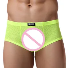 Для мужчин S Нижнее Бельё для девочек Мужские экзотические боксёры брендовая одежда сексуальная прозрачная сетка Кружево Для мужчин шорты-боксеры Мужское нижнее белье Roupa подкладке Размеры xl