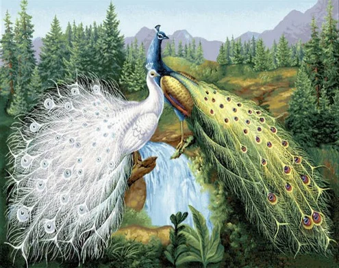 

5D Diy Diamond Painting Peacock Embroidery Counted Cross Stitch Kit Made Hand Diamond Mosaic Peacocks Home Decor