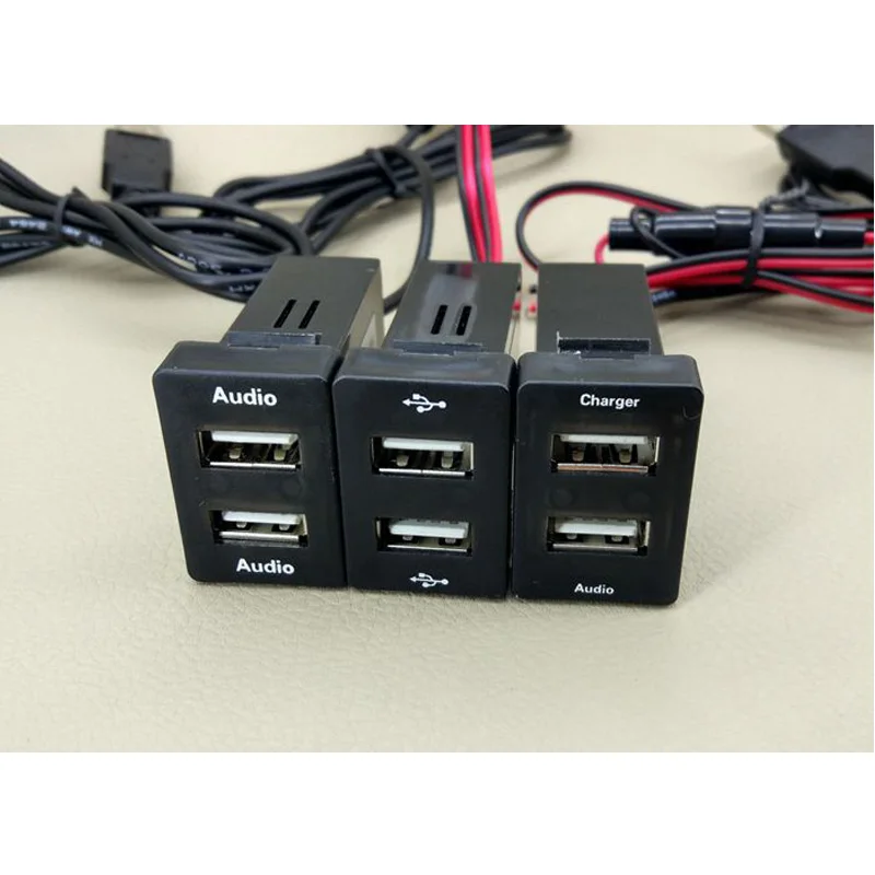 

USB Charger Car Charger USB Connector Voltage Display Temperature Audio Charger VOL.V TEM HDMI For Mitsubishi Outlander 13-18