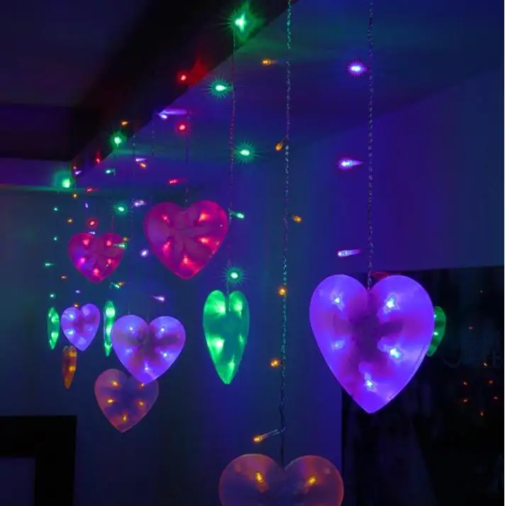 

DZ T heart curtain Festival light 2m 10Led Led lights string battery box string lights decoration lights