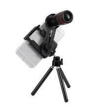 Универсальные зажимы 12X зум телефото линза для камеры телескоп Телефон Lentes Мобильный штатив для iPhone samsung Xiaomi Meizu Huawei