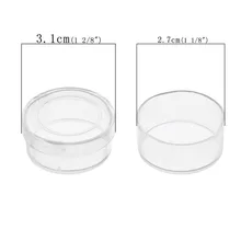 Urijk 12PCs Cylinder Hyaline Acrylic Storage Box Jewelry Storage Boxes Makeup Organizer Saundries Containers Capsules For Coins