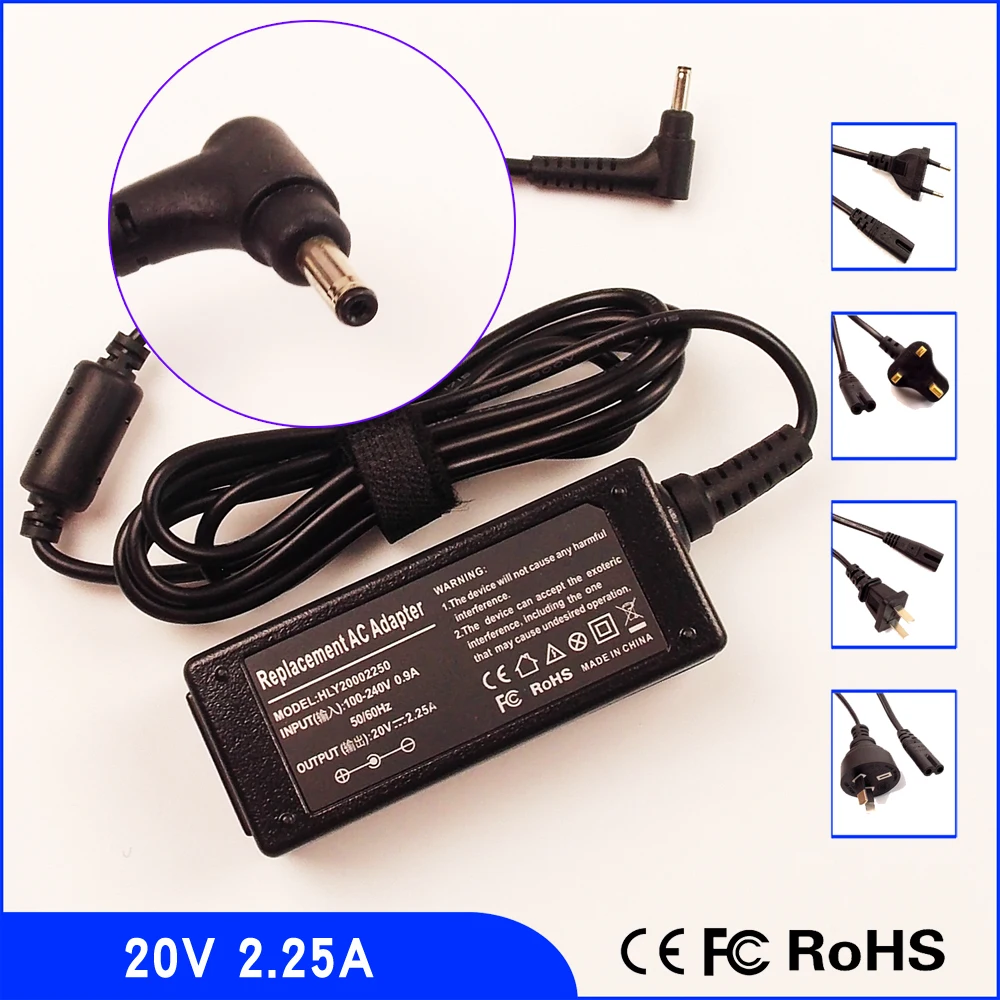 

20V 2.25A Laptop Ac Adapter Charger POWER SUPPLY Cord For Lenovo Chromebook N21 80US ADLX45DLC3A N42-20 3.0mm*1.1mm