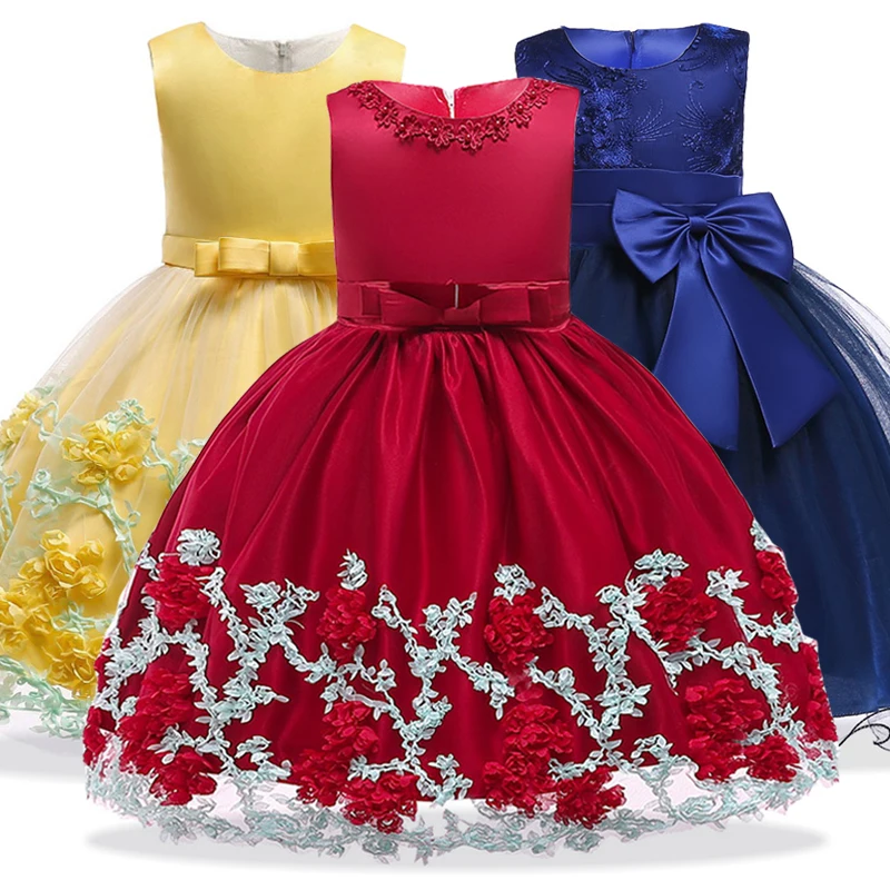 

vestido Flower Girls Wedding Dress For Girls Party Dress Kids Dresses For Girls Birthday Elegant Princess Dress Children Costume