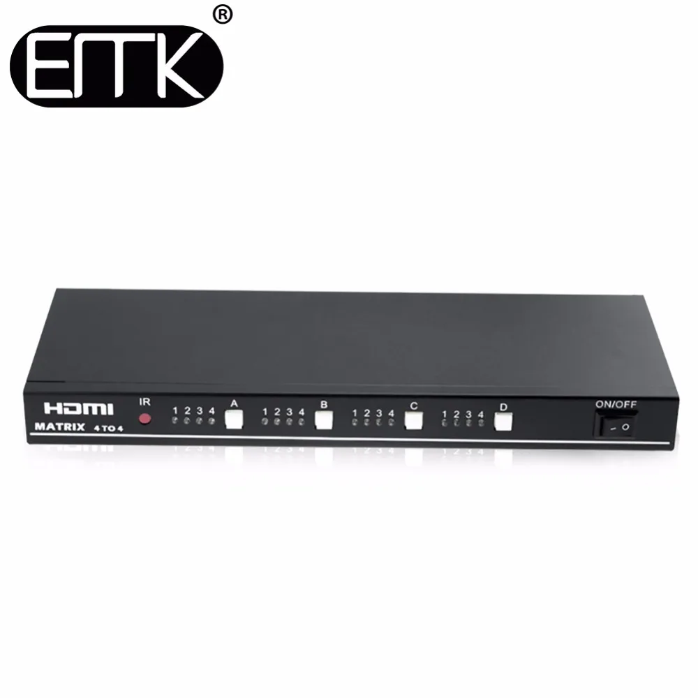 

EMK 4x4 HDMI TV Matrix 4 input 4 output True Matrix Switch Splitter support 1920x1080 60Hz with RS232 Remote Control Switch