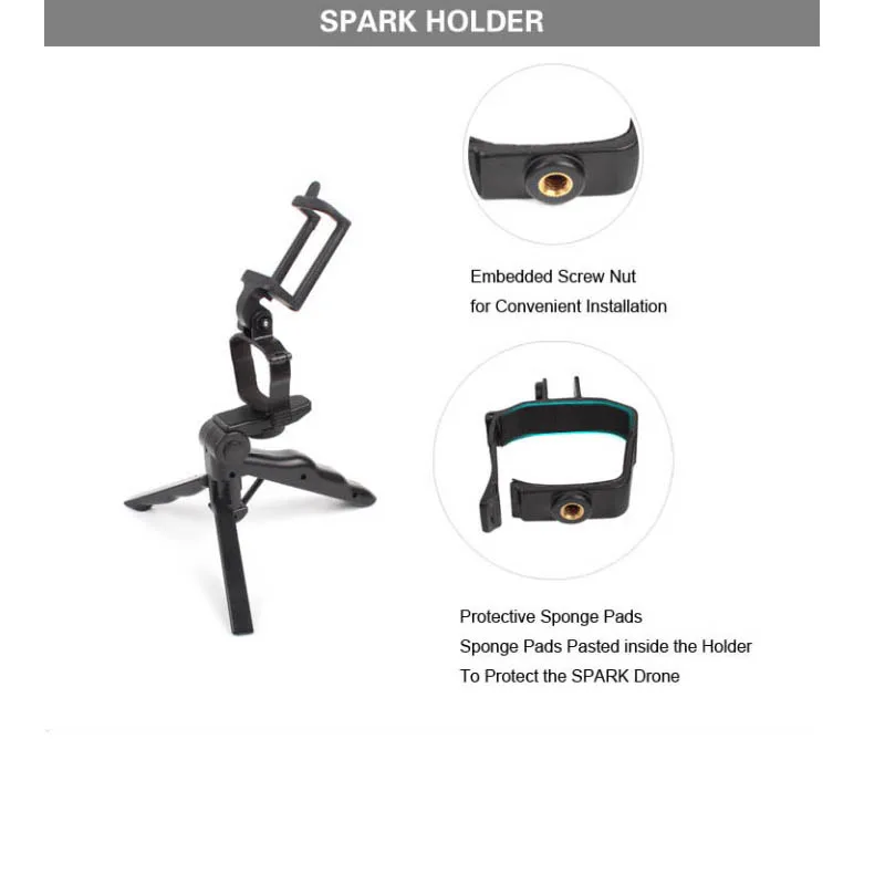 Handheld stabilize tripod Selfie  holder Gimbal stable Landing photography mount For DJI Spark Drone Accessories  1 (13)