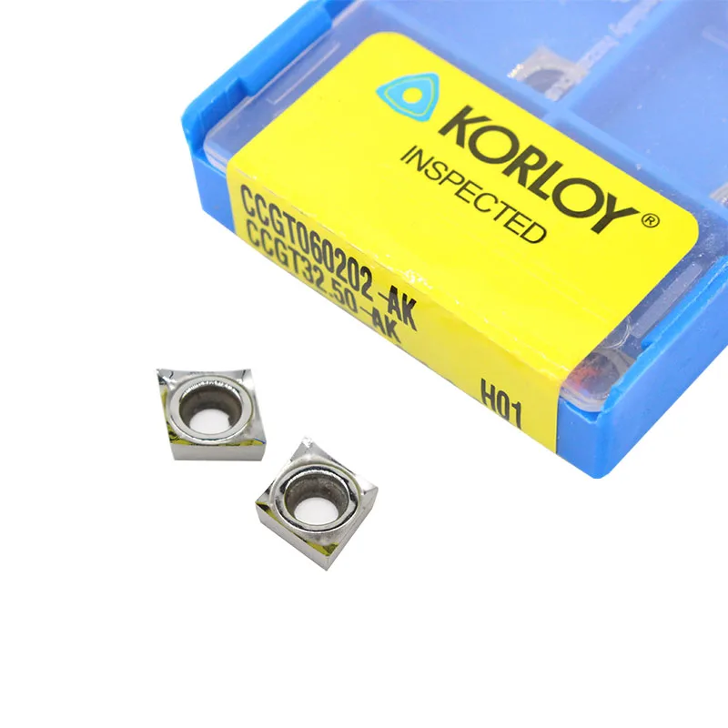 CCGT060202 AK H01 10pcs KORLOY Aluminum cutter blade Insert Cutting