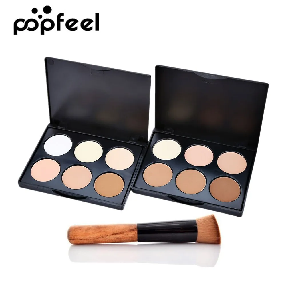

Popfeel Highlighter Makeup Powder Palette Shadow Face Contour Concealer Long Lasting Foundation Powder Make Up Palette Maquiagem