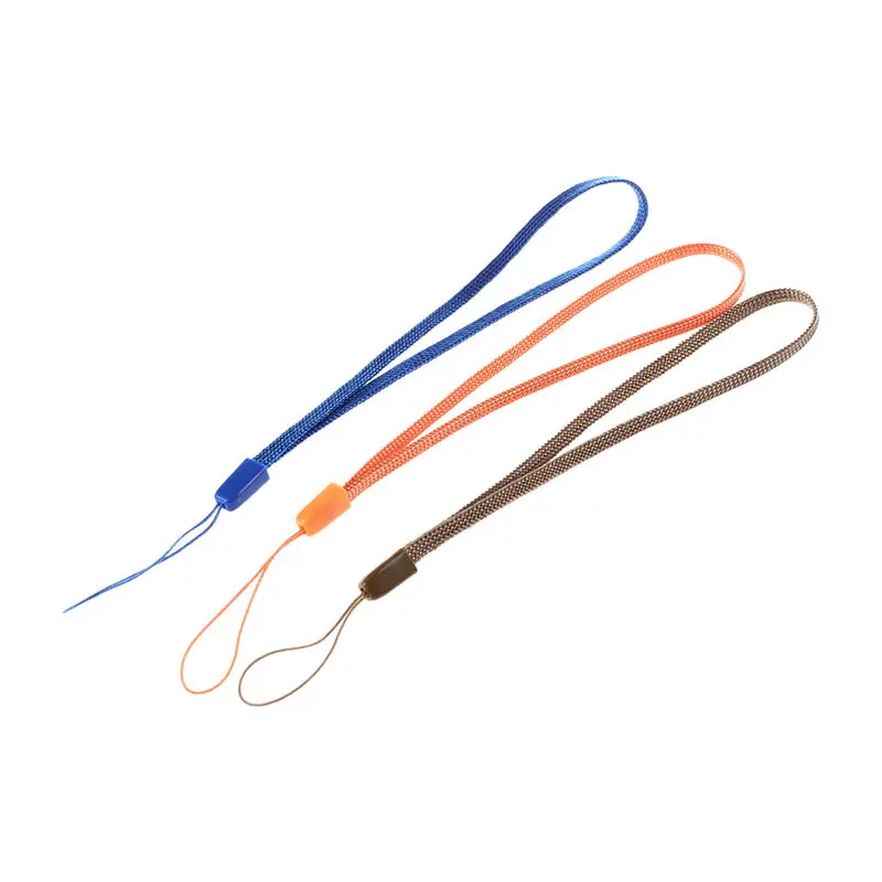 

Mobile Phone Lanyard Braided Cord Hand Strap/ Belt (suitable for mobile phone, key, 3 pieces) brown, dark blue, orange
