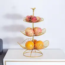 Бытовой 3 уровня тарелка для фруктов столешницы Металл фруктовые закуски леденец стенд десерт корзина для хранения Кухня корзина для фруктов Декор
