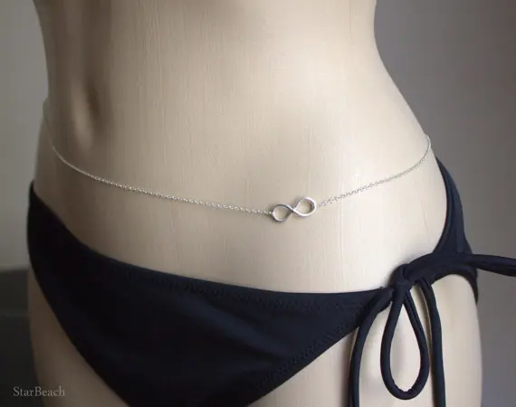

body chain jewelry bikini harness chain punk necklace women maxi collier bijoux femme belly chain sideways number 8 waist chain