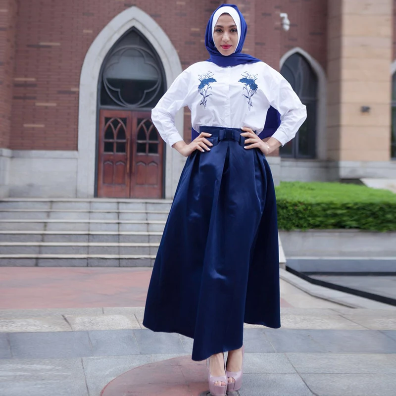 Buytiz модные мусульманские Женские повседневные макси длинные плиссированные розовые с высокой талией женские платья абайя мусульманская одежда турецкие юбки