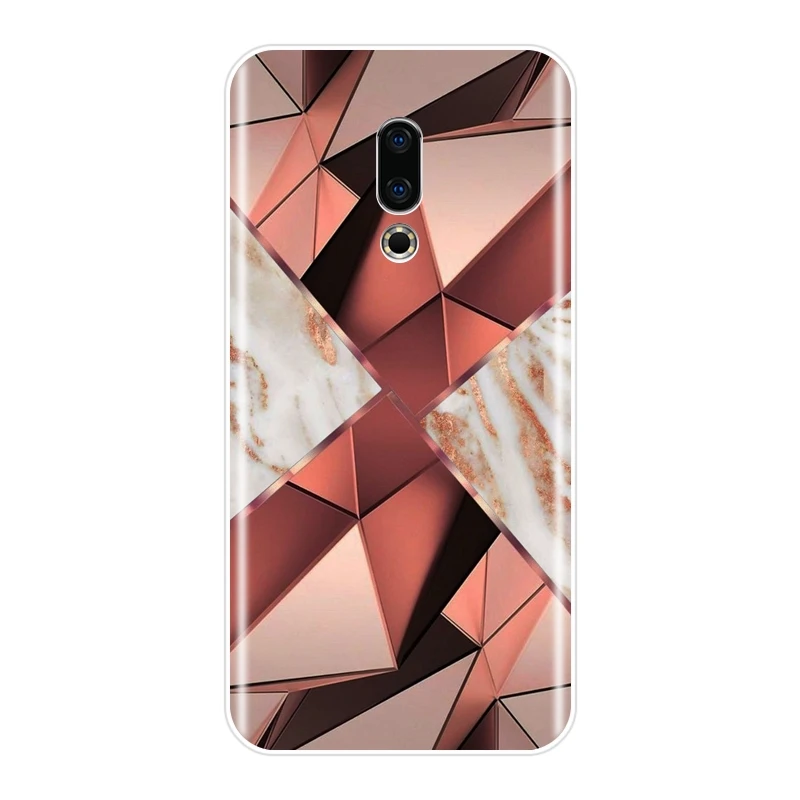 Задняя крышка для Meizu 15 Lite 16 Plus 16th 16x Роскошный Мраморный Синий Мягкий силиконовый