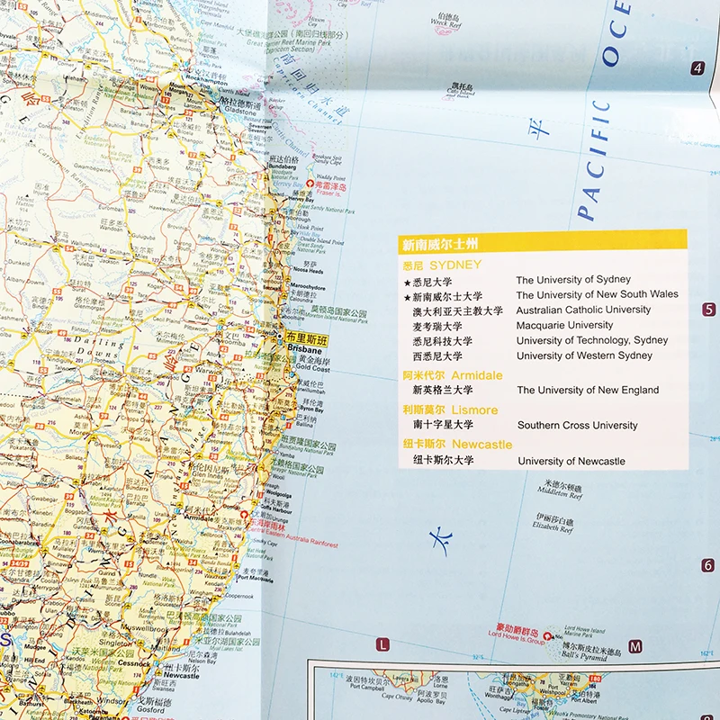 Австралия путешествия карту китайский и английская версия ламинирования Двусторонняя Водонепроницаемый Портативный карта