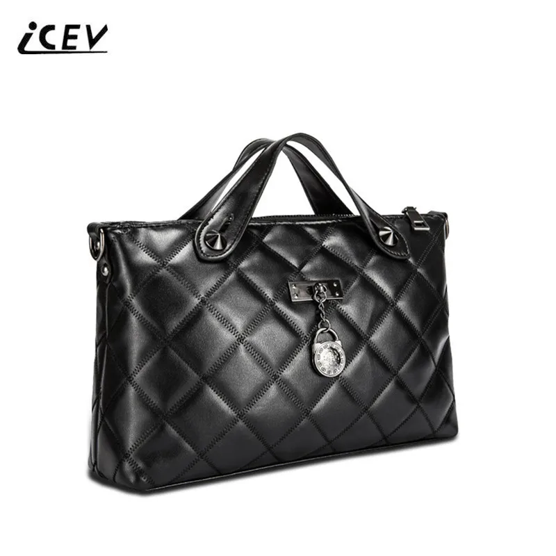 

ICEV New European Fashion Quilted Ladies Office Bags Handbags Famous Brands Female Shoulder Chains Totes Women Leather Handbags