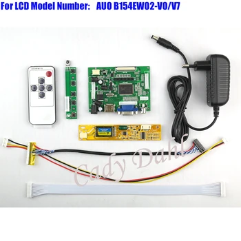 

HDMI VGA 2AV Controller Board + Backlight Inverter + 30Pins Lvds Cable + Remote for B154EW02 - V0 V7 1280x800 1ch 6bit LCD Panel