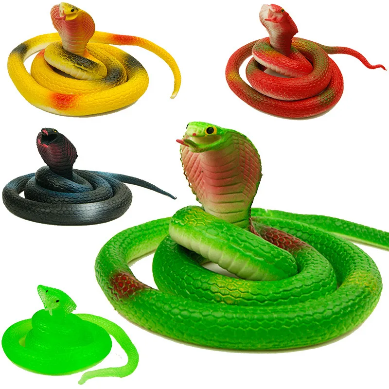 

60-75cm Simulated Animal Snake Rubber Cobra Viper Model Toys Funny Halloween Gag Prank Playing Jokes Prop Toy for Mischievous