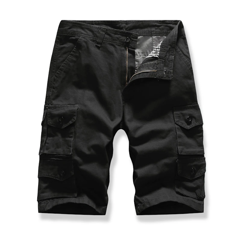 MarKyi повседневные Летние х/б мужские шорты до колена с карманами военные на молнии карго Шорты повседневные мужские