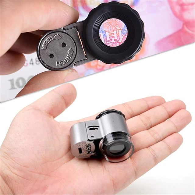 50x Pocket Pen Style Handheld Microscope Focus Focus Ajustable With Led  Light Magnifying Glass For Coins Jewelry Magnifier Loupe - Magnifiers -  AliExpress
