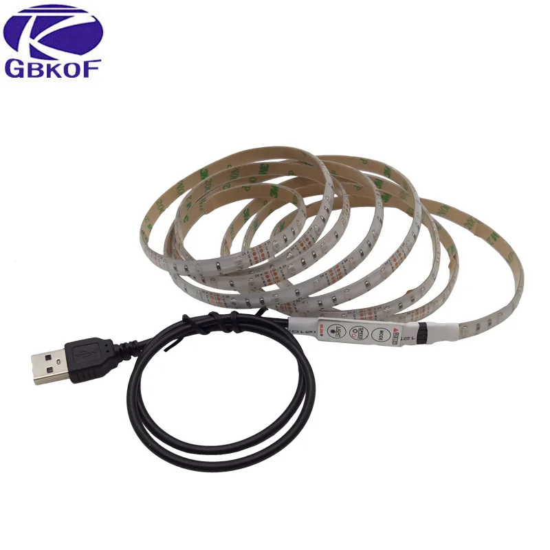 GBKOF Светодиодная лента USB SMD3528 5050 светильник s 50 см 1 м 2 кабель светодиодный 5 в