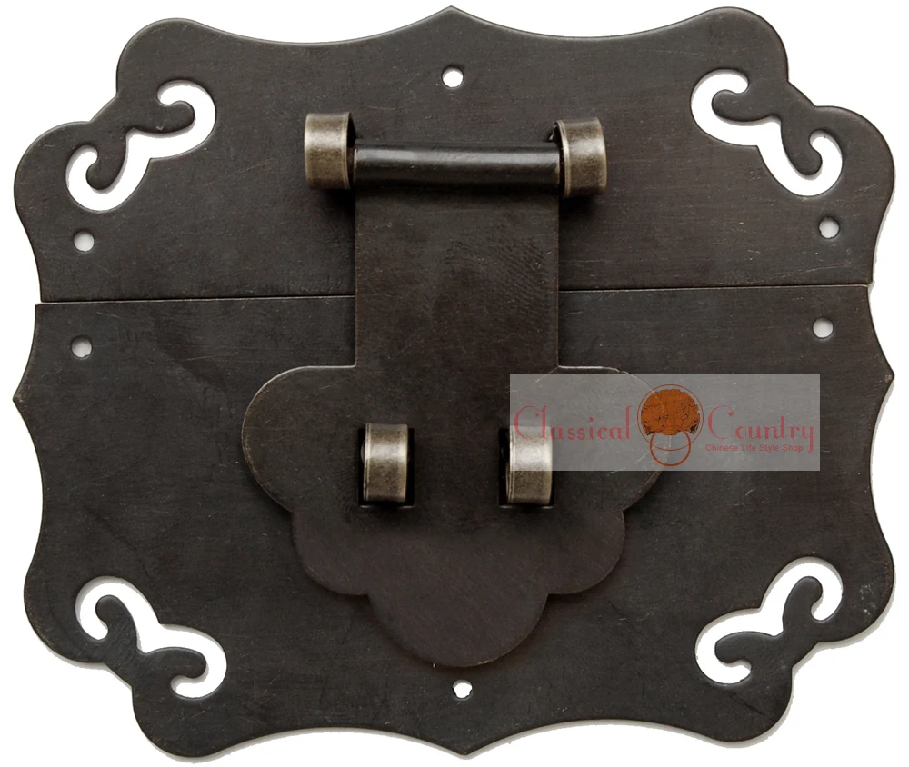 11x10cm Hardware Catch Brass Hasp Latch for Chinese Furniture Hardware