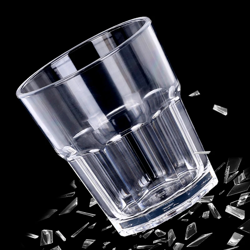 16OZ Clear Cafe Cup Restaurant Tumbler Drink Cups Plastic Break Resistant  Drinking Glasses Bar Accessories Kitchen 4/6/10pcs