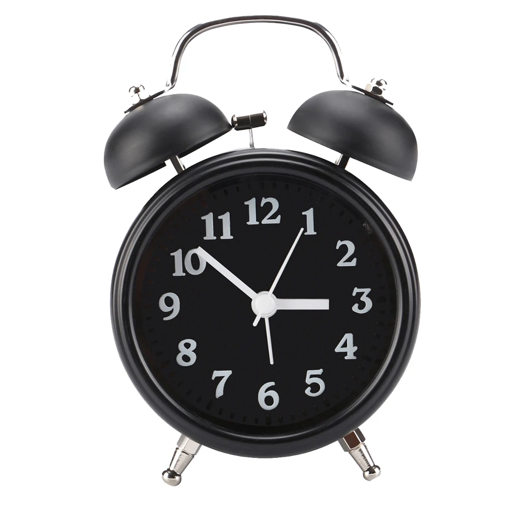 

Classic Vintage Silent Night LED Light Bell Alarm Clock Lazy Bedside Table Clock Christmas Gift for Students Home Decoration