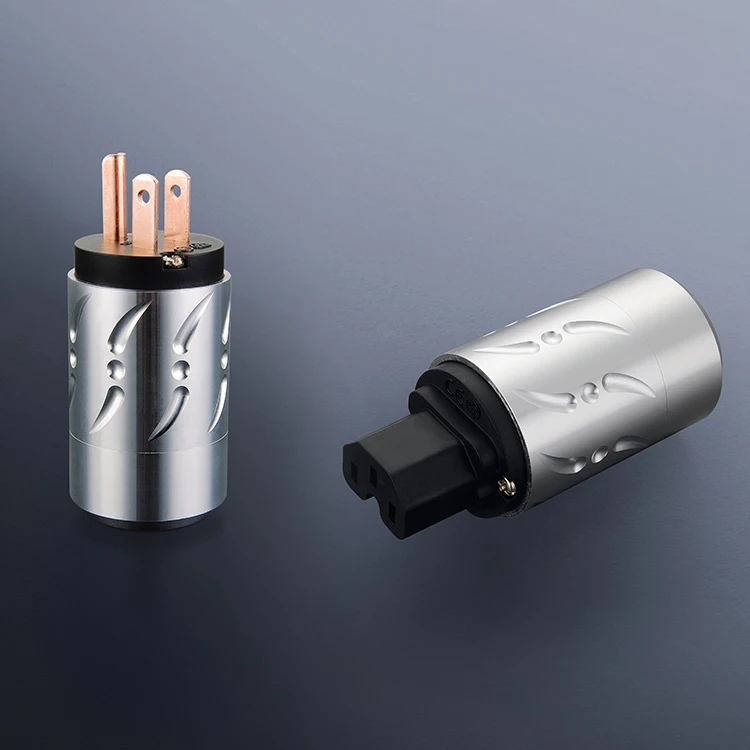 

Viborg Pure Copper US AC Power Cord Plug HIFI IEC Female Connector DIY Power Cable Plug