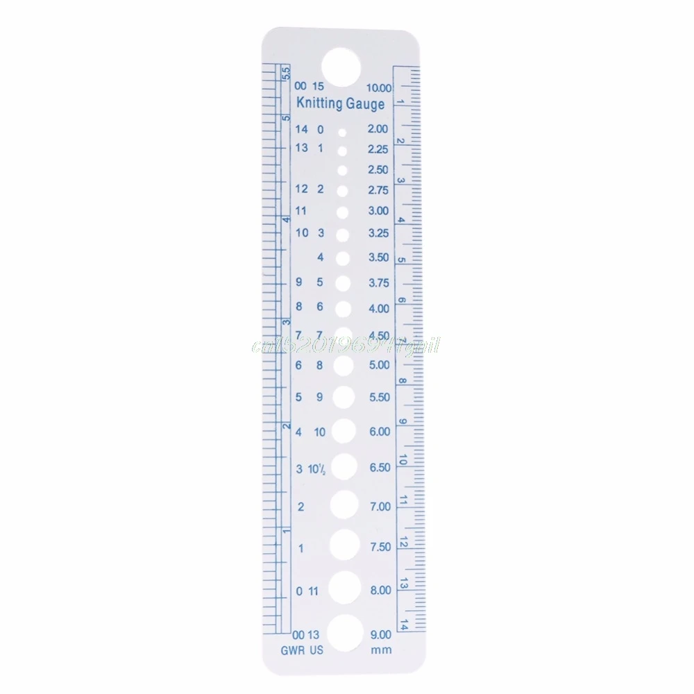 

1PC Kintting Gauge Ruler Measuring Tool Plastic Blue Line Soft Strong Durable