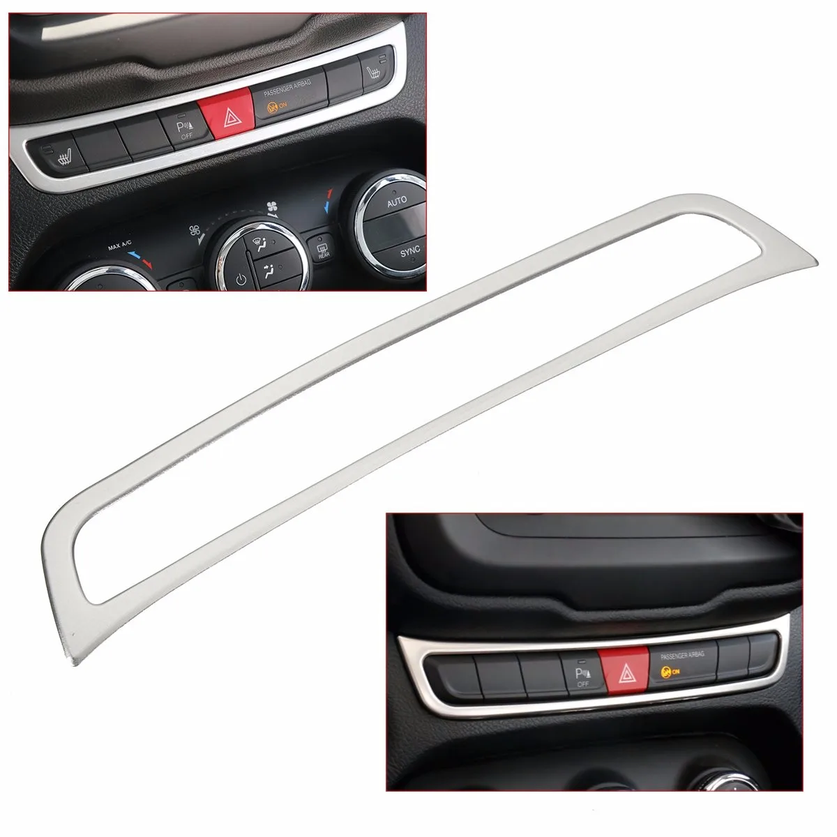 

Warning Light Button Frame Cover Interior Silver For Jeep/Renegade 2015 2016
