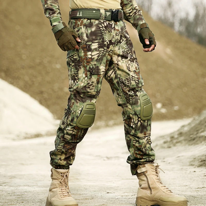 Camouflage Tactical Pants Military Cargo Pants Knee Pad Field Work Combat Men US Army Pantalon Hunt Ploce Airsoft Trousers white cargo pants