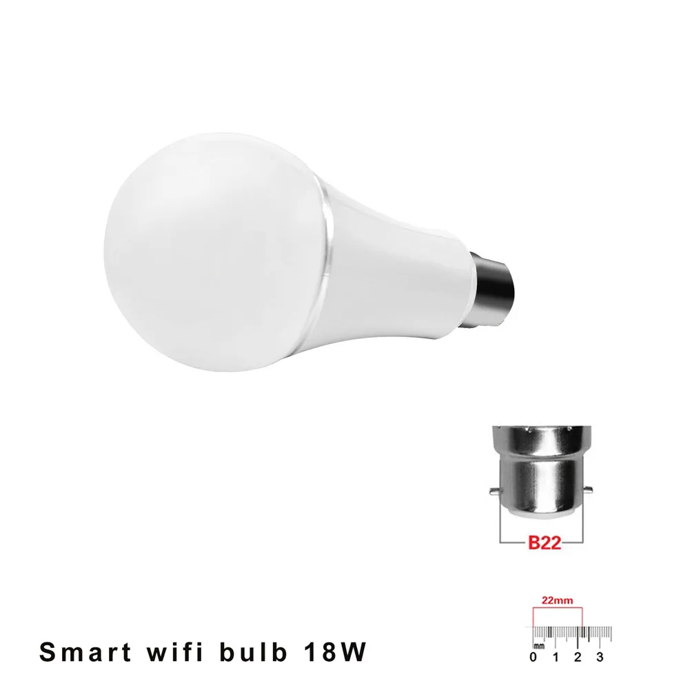 RGBW Bulb WIFI Wireless Control E27 B22 RGB Dimmable Lamp 9W Home LED Smart Bulb 16 million color light Amazon Alexa Control