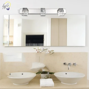 

lyfs LED MIRROR LIGHT K9 crystal Bridgelux LED stainless steel bathroom mirror front lamps AC110V-220V LED BULBS bj13