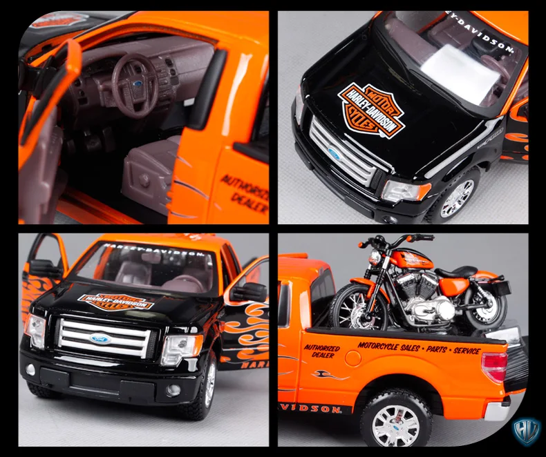 Maisto 1:27 FORD F-150 STX пикап с 2000 FLSTF FAT BOY Мотоцикл Велосипед литой модельный автомобиль игрушка в коробке