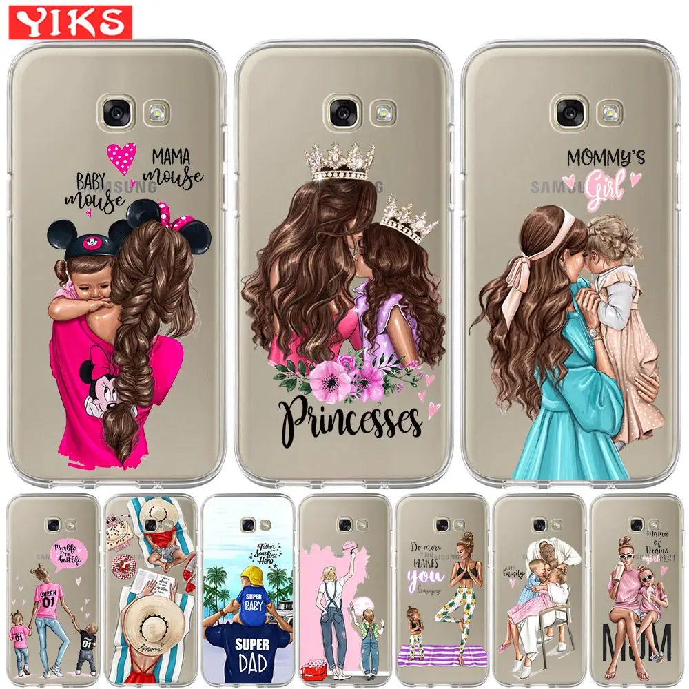 

Happy Familly Silicone Case For Samsung Galaxy A3 A5 A6 A7 A8 Plus 2015 2016 2017 2018 A20 A30 A50 Supper Mommy Dady Baby Cover