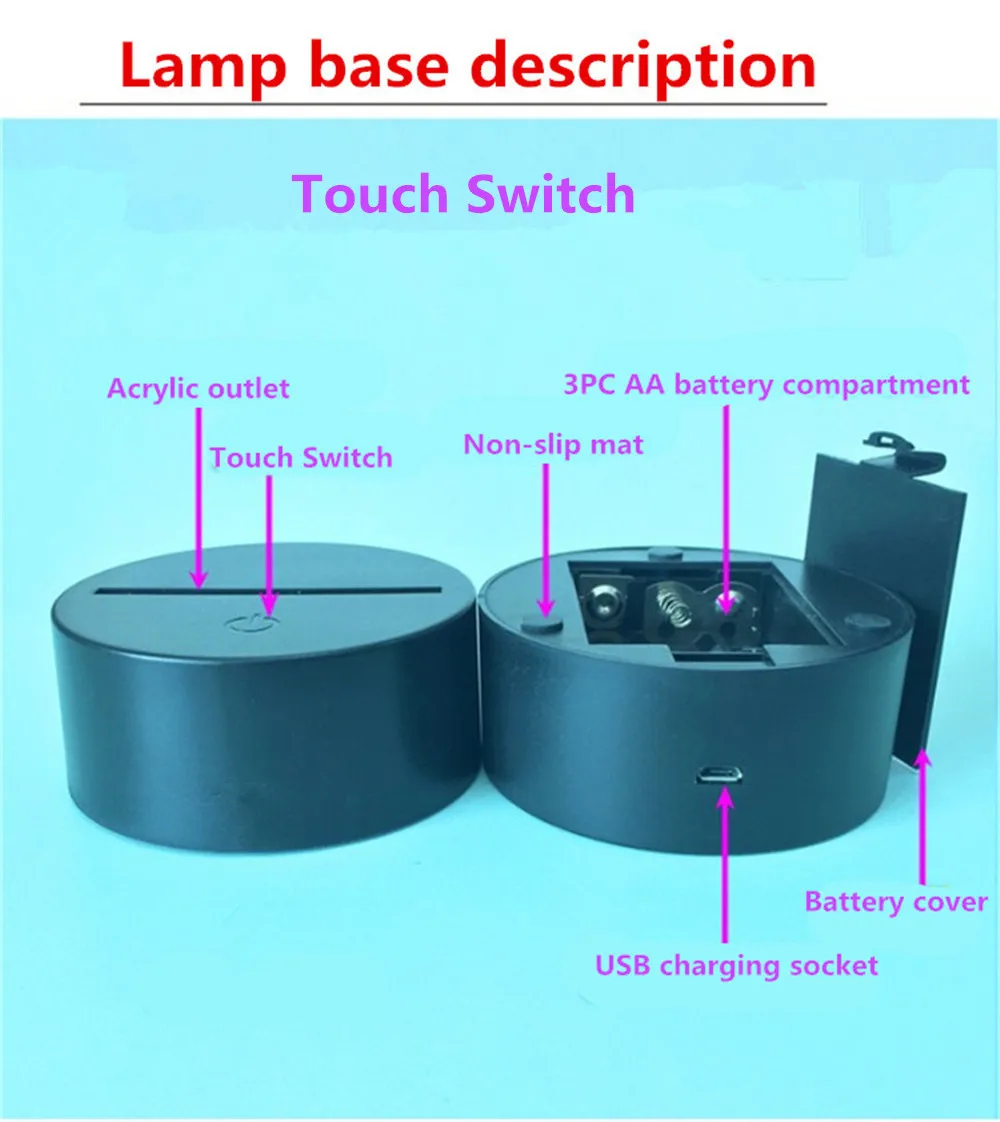Luz da Noite Personalizar Lâmpada Dropship Led 3d 2 Luzes noturnas