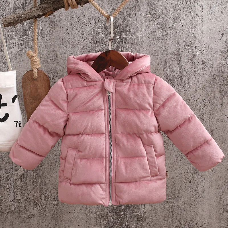 Детская зимняя куртка-парка для мальчиков и пальто, куртки для девочек вельветовые толстые теплые стеганые куртки верхняя одежда Высокое качество 90-130