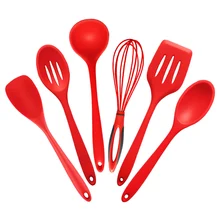 6 unid/set Cocina Herramientas de Cocina de Silicona de Calidad Alimentaria de Silicona y Utensilios De Cocina De Nylon Conjunto de Cuchara Espátula Cuchara Batidores de Huevo
