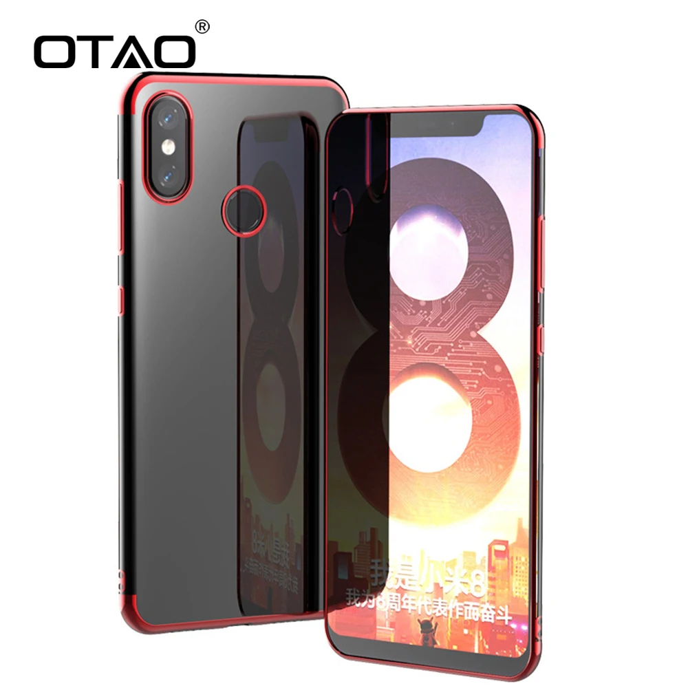 

OTAO Plating Soft TPU Case For Xiaomi Note 3 4 8 SE Lite Mix 2s Max 3 5X 6X 5s Plus Cases For Redmi Note 4 6 Pro 5A Clear Shell