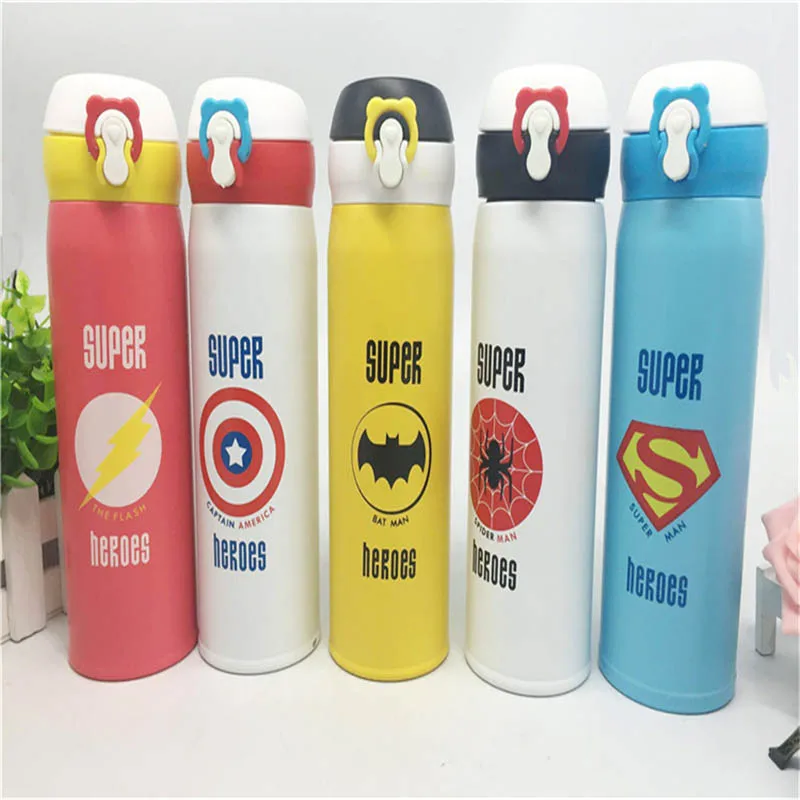 Термос кружка из нержавеющей стали Super Heroes 350 мл 500 вакуумная фляжка для